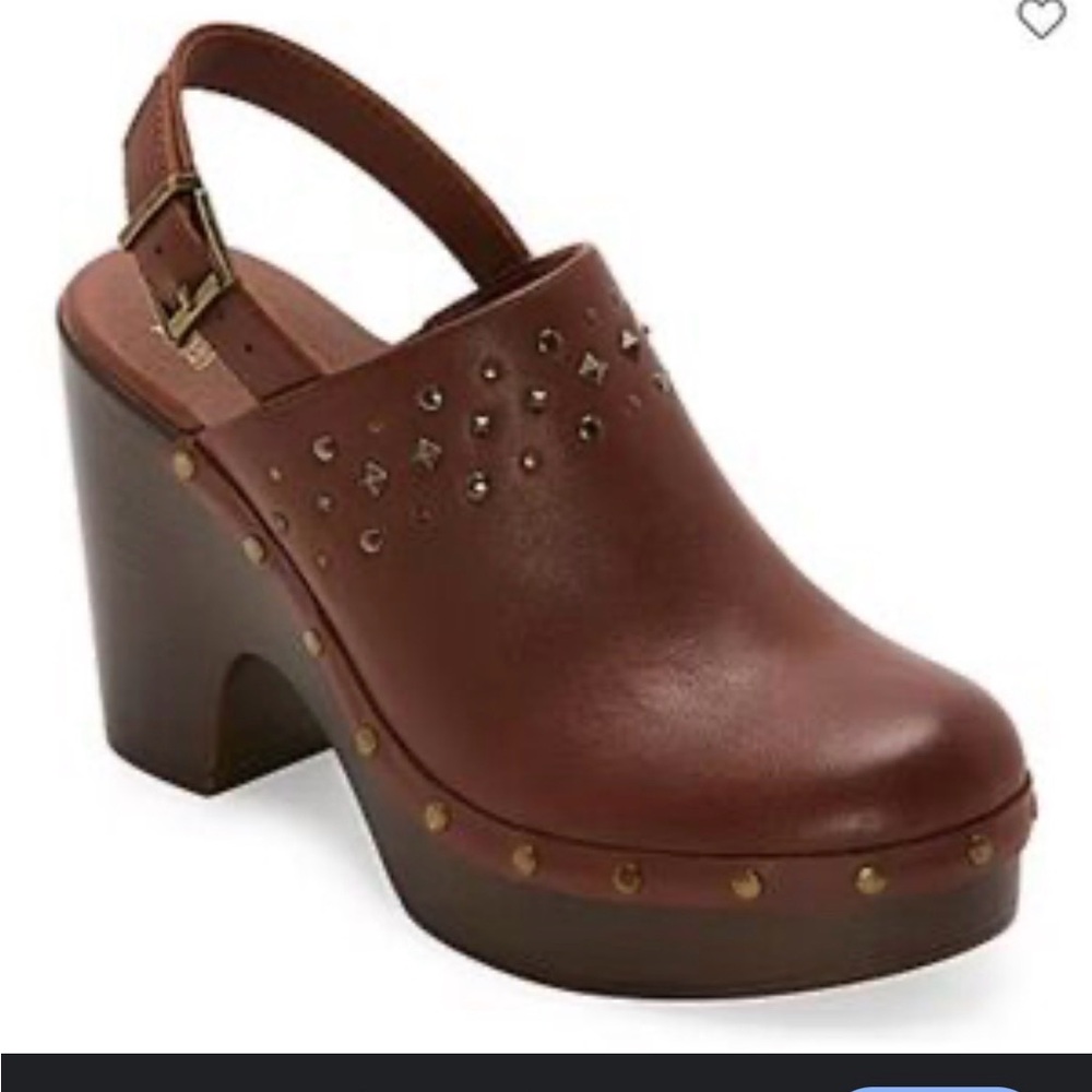Frye & Co Naomi Studded Slingback Clog Brown Size 8 New-no box